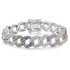 three-colour-Seven-colored Zircon Cuban chain bracelet