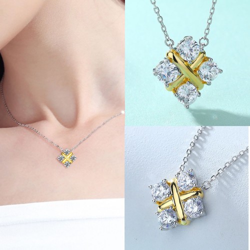 S925 sterling silver jewelry set full circle zircon ring earrings simple pendant necklace color plating jewelry